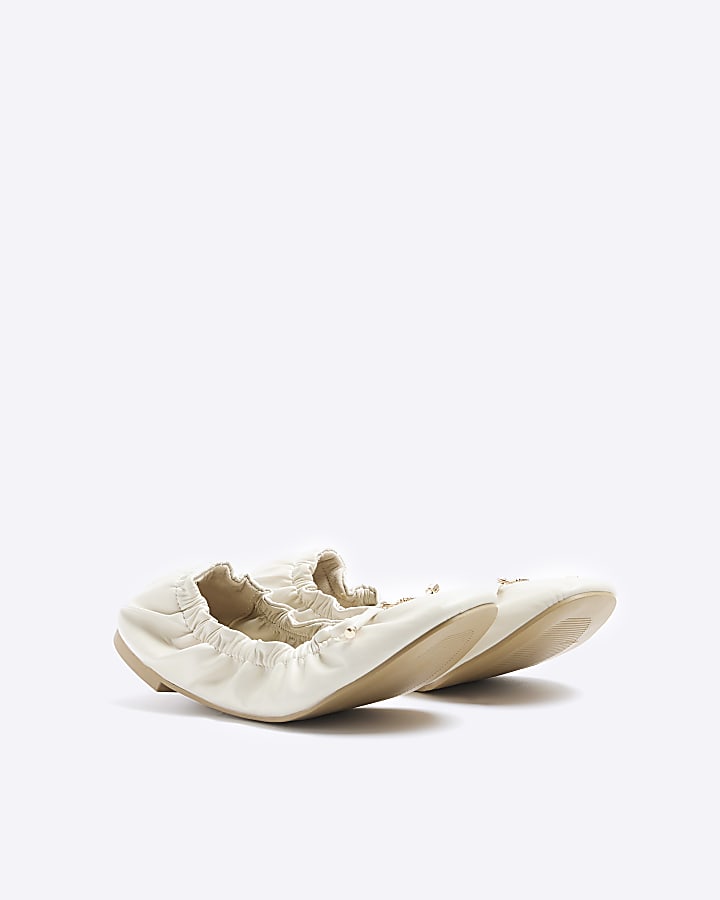 Cream elasticated ballet shoes
