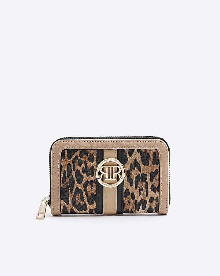 Leopard print clutch store bag river island