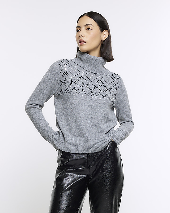 Grey jumper outlet womens