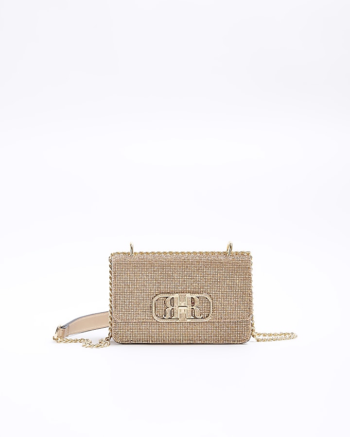 Rose gold clutch 2025 bag river island