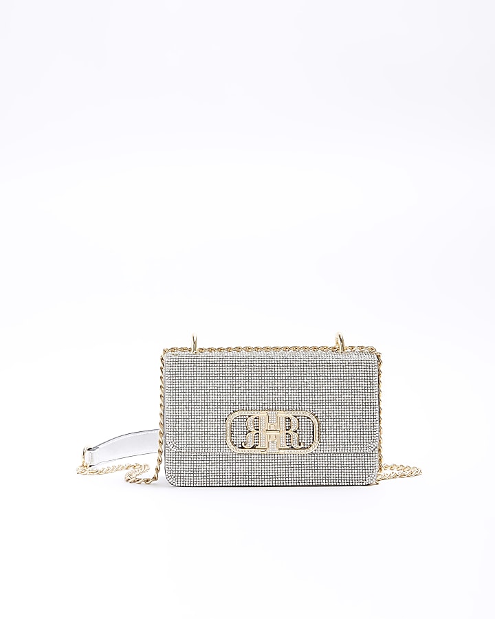 River island silver discount clutch