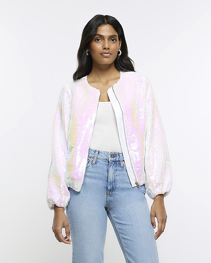 River island sale white jacket womens