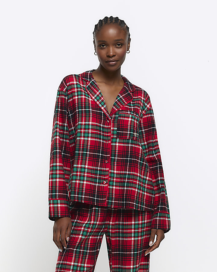 Red check pyjama shirt River Island