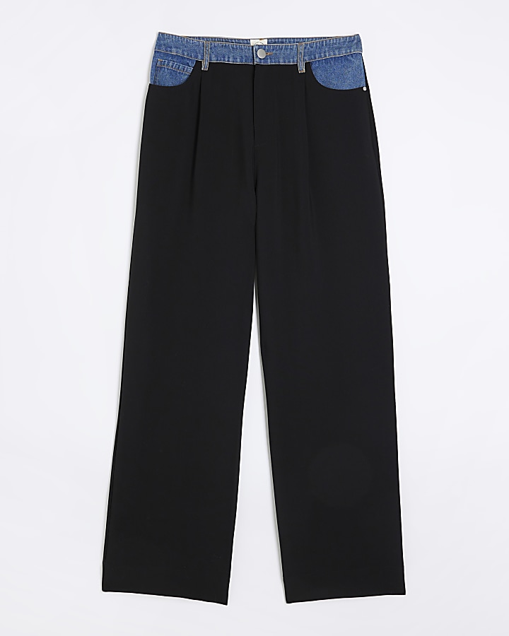Black hybrid tailored trousers