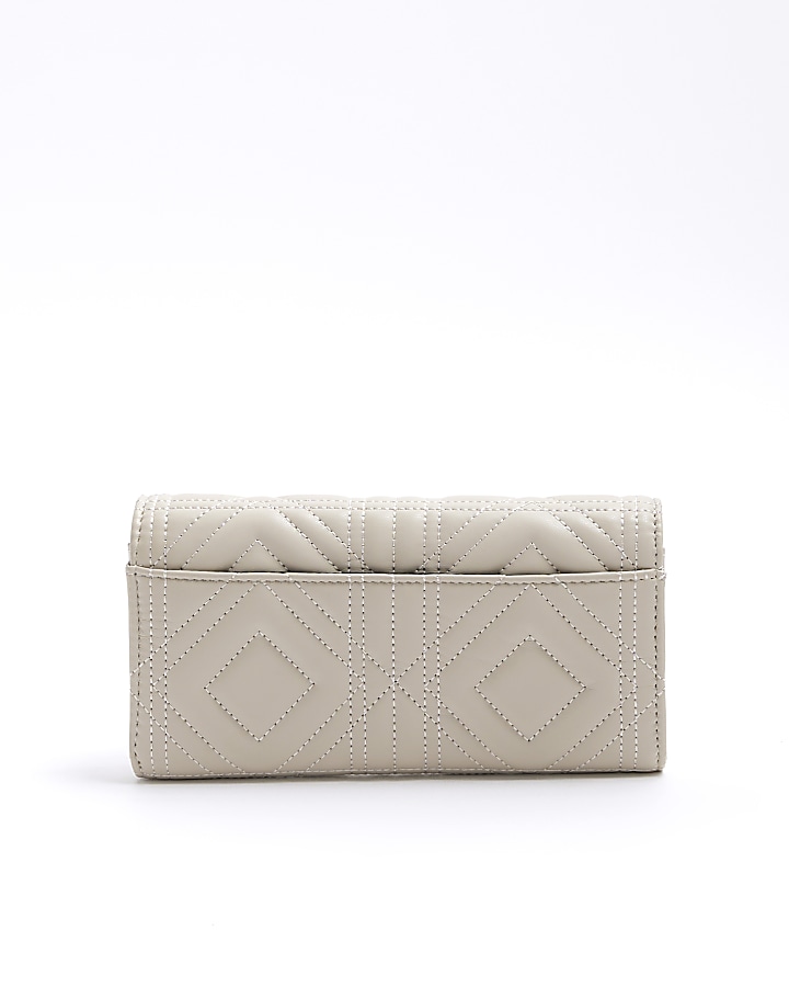 Cream quilted purse River Island