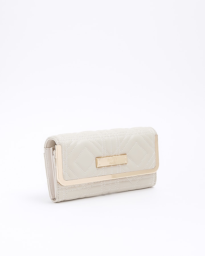 Cream quilted purse River Island