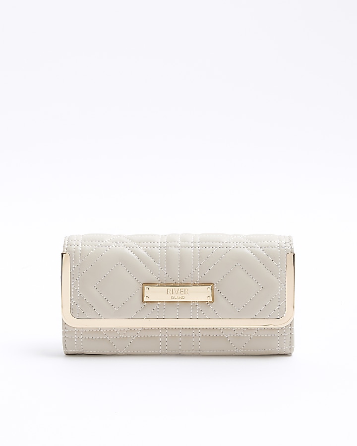 Cream quilted purse