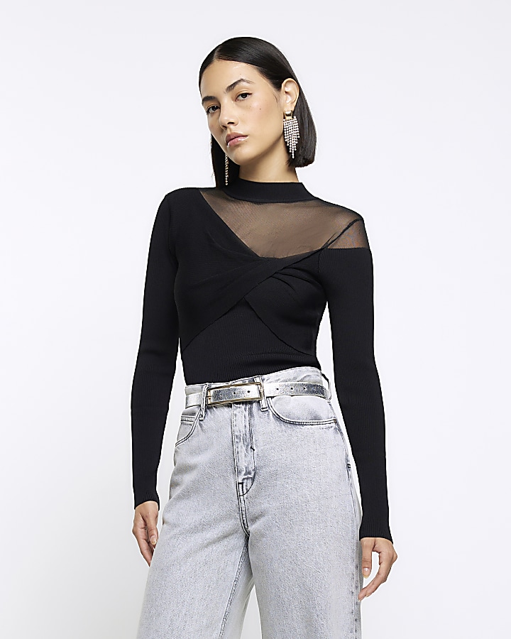 Sleeve best sale mesh top