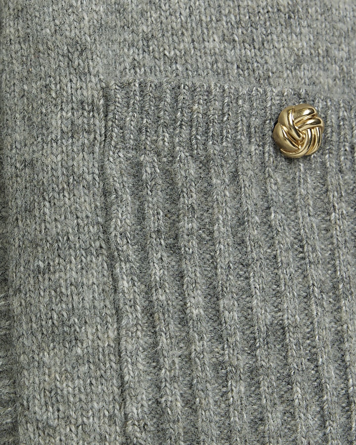 Grey knit cardigan