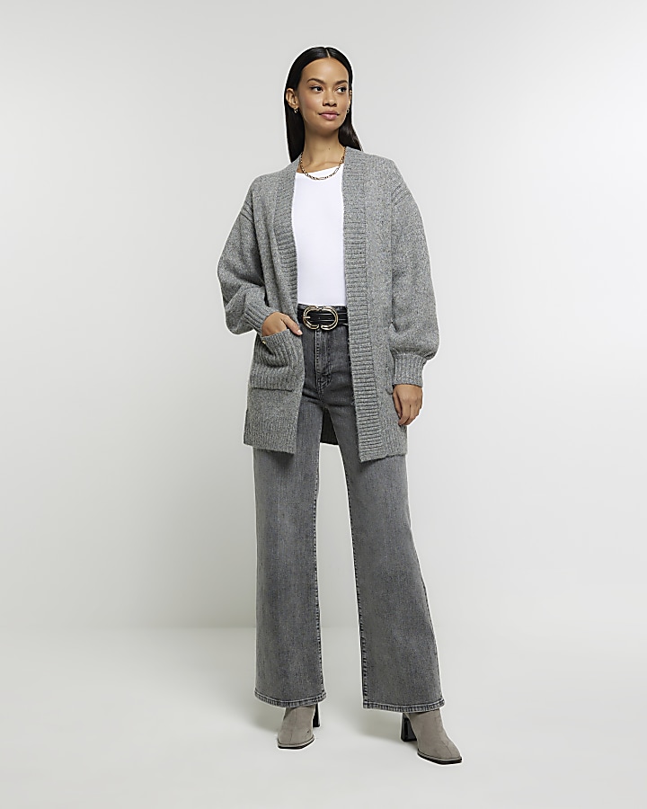 Grey knit cardigan