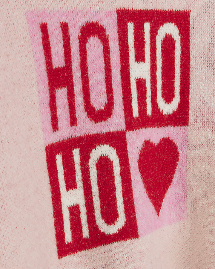 Pink block Christmas jumper