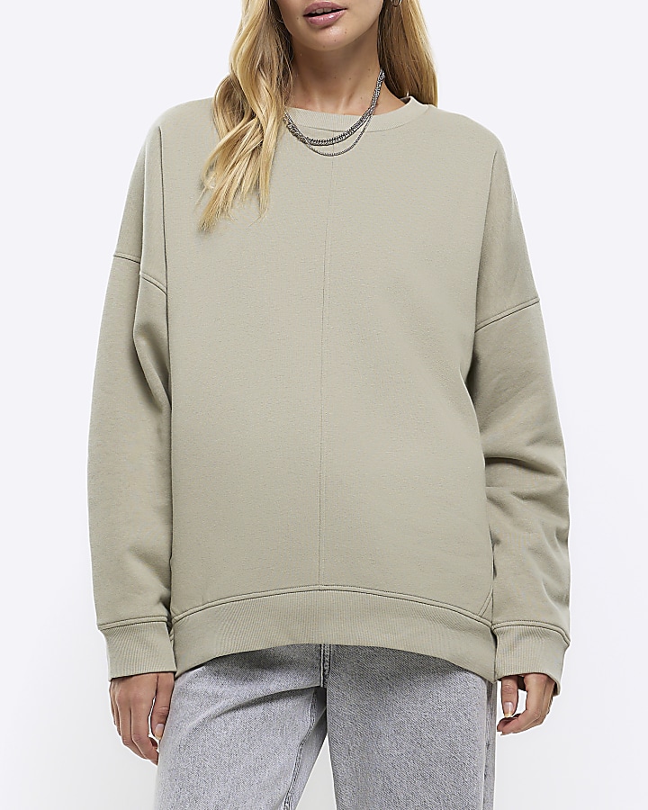 Beige hot sale oversized sweatshirt