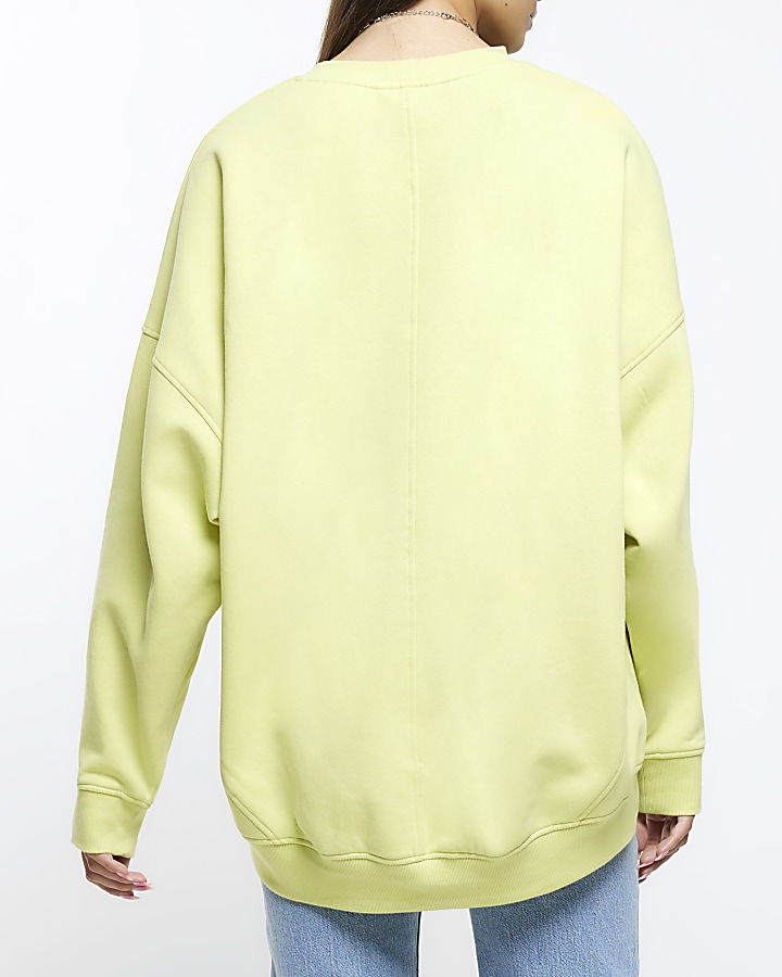 Lime green oversized sweatshirt River Island
