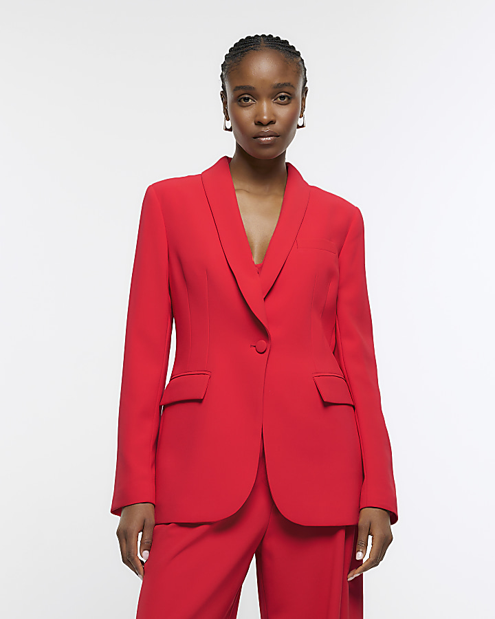 River island store red coat womens