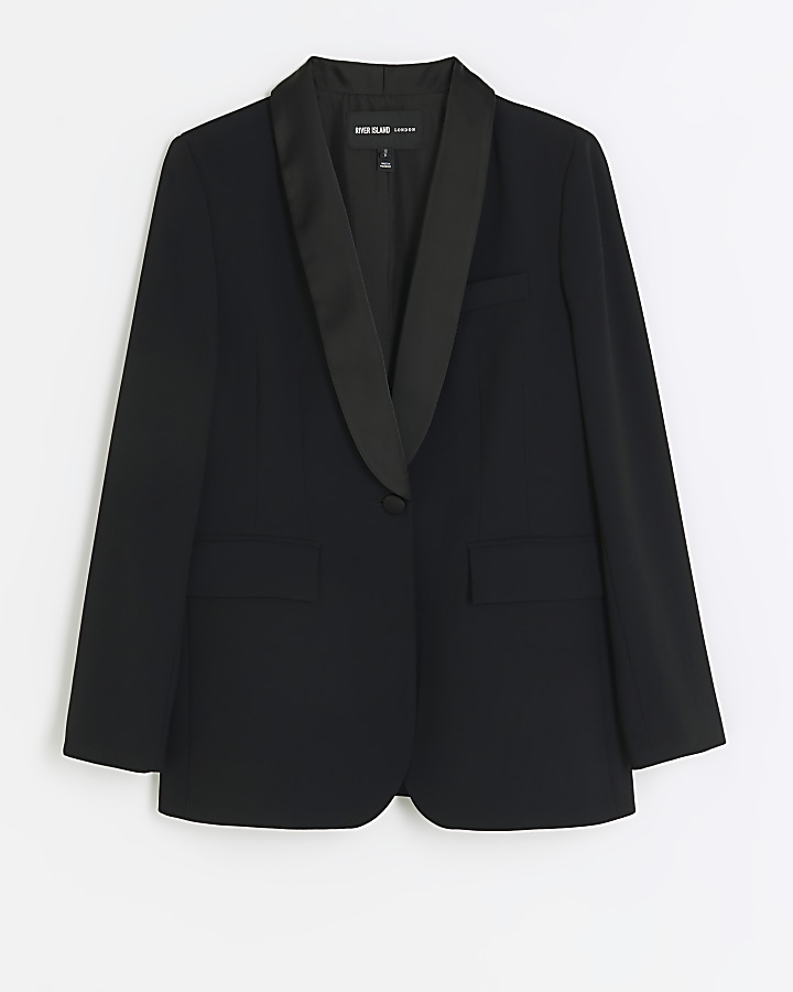Black shawl collar tux blazer