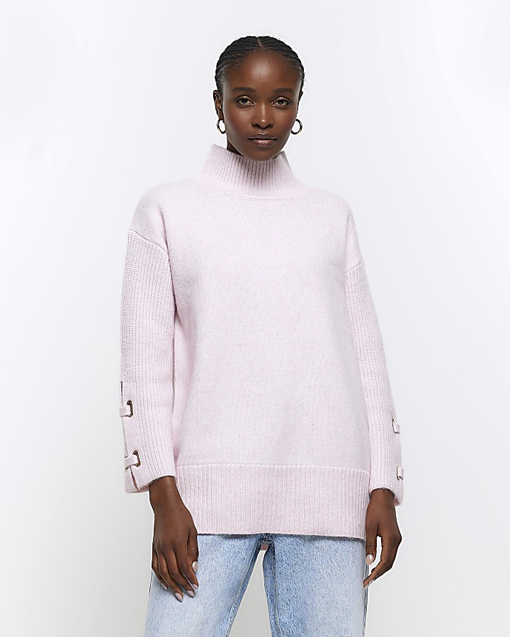 Pink white and grey jumper sale