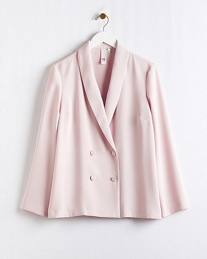 Pink double breasted blazer