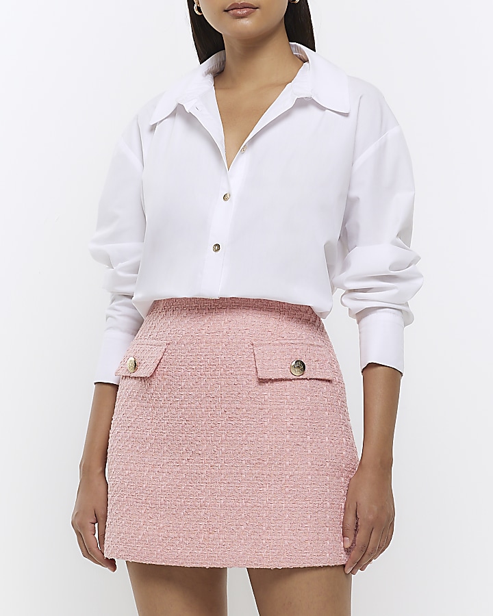 Pink midi skirt outlet river island