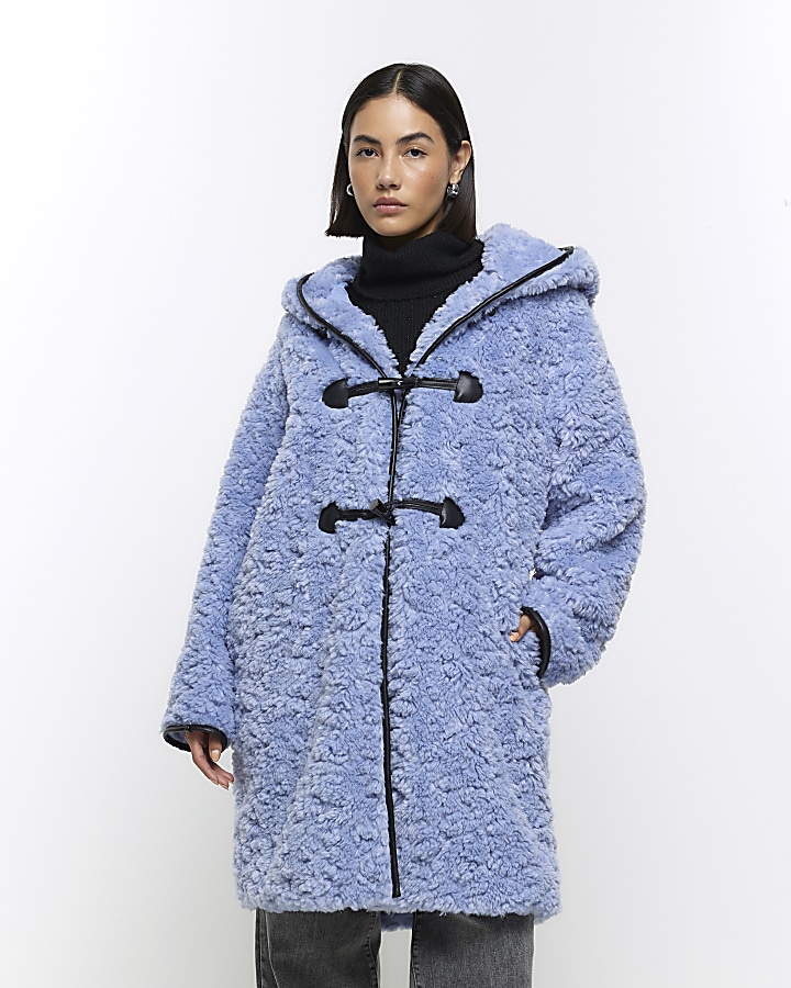 Blue teddy 2025 coat river island