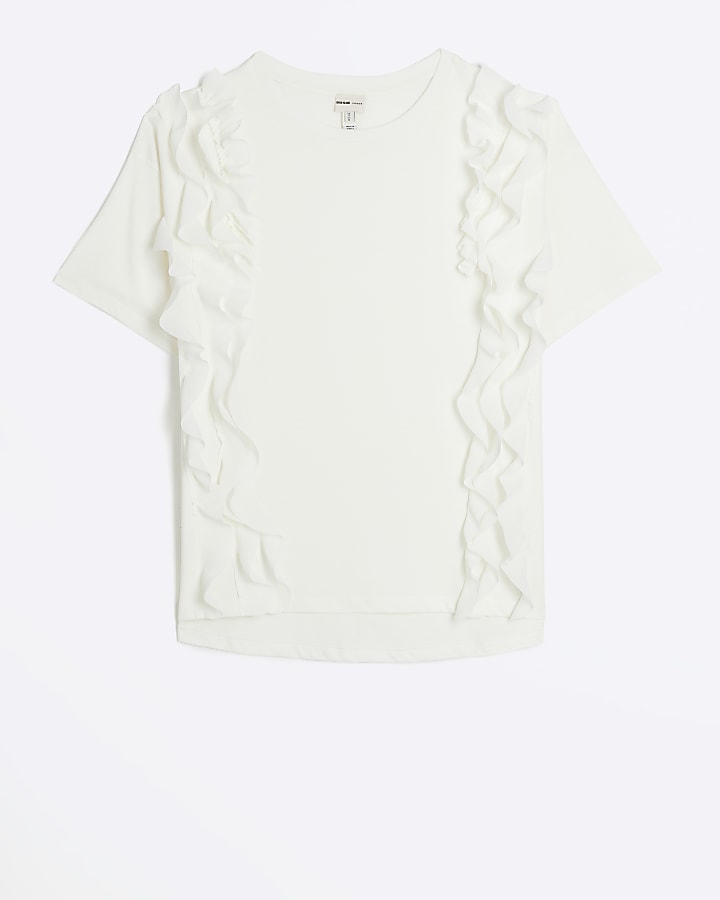 Cream frill t-shirt