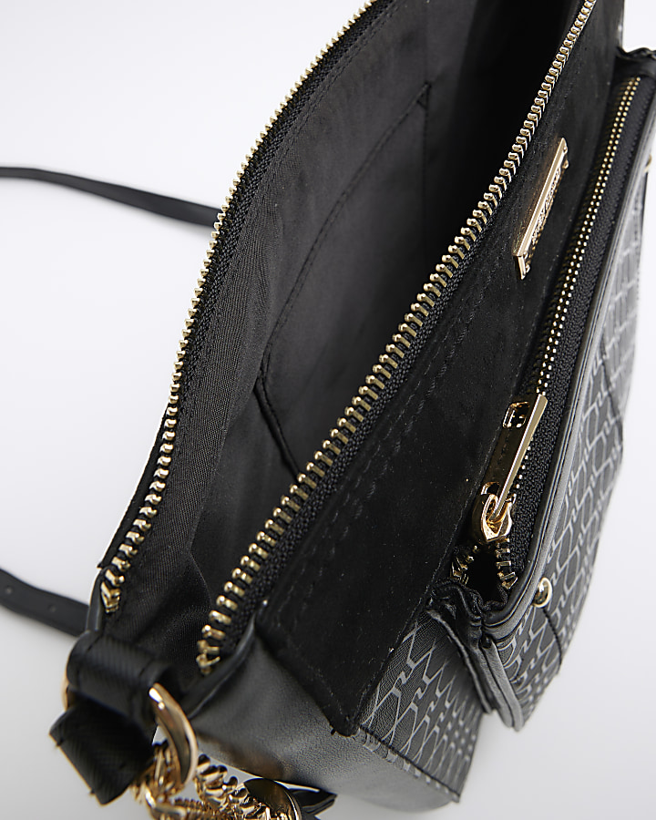 Black monogram messenger bag and purse bundle