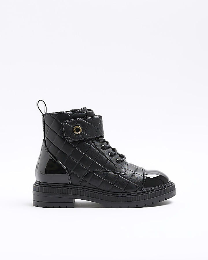 Quilted lace up on sale boots