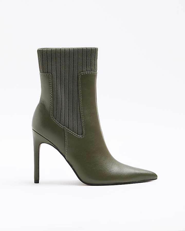 Green heeled ankle outlet boots