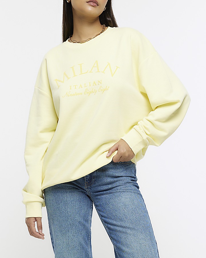 Yellow graphic oversized sweatshirt