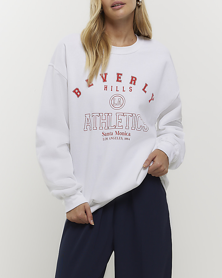 White graphic print sweatshirt