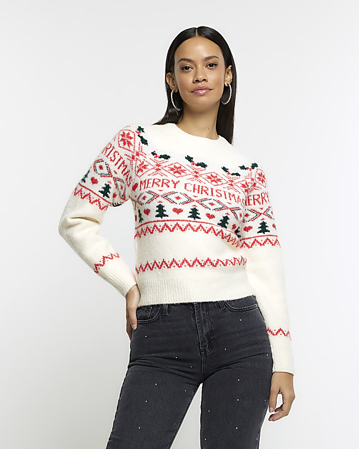 Beige hot sale christmas jumper