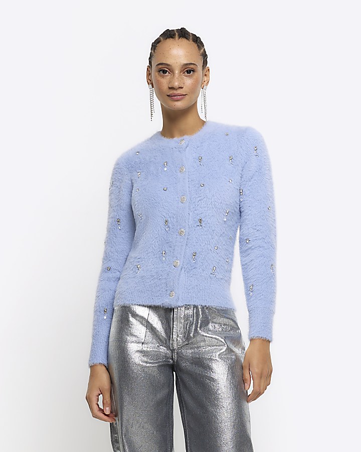 River island pom hot sale pom cardigan