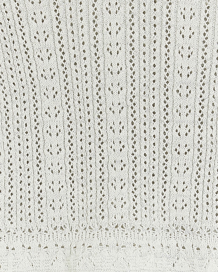 Silver crochet crop jumper