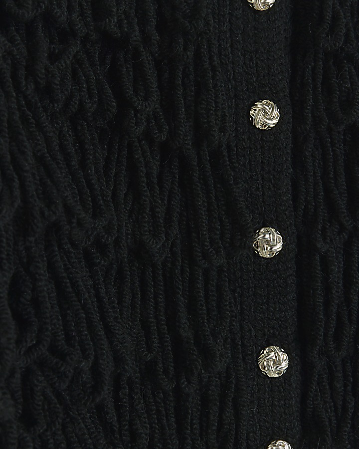 Black fringe detail cardigan