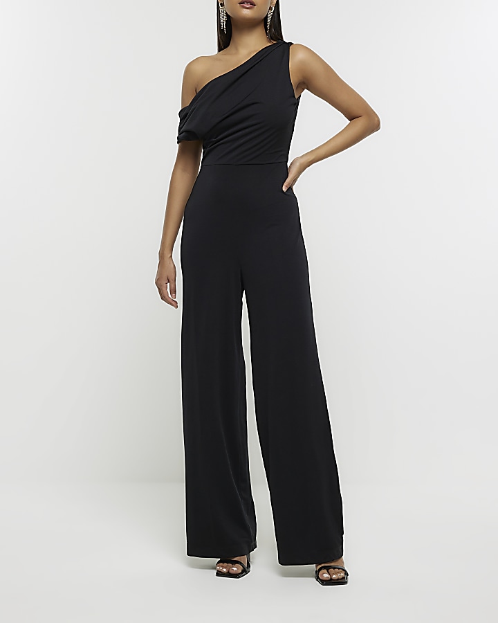 River island 2025 black jumpsuit sale