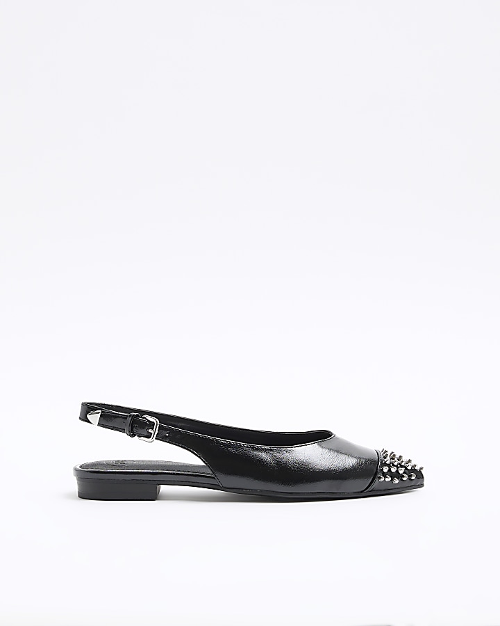 All black slingback city hot sale flats