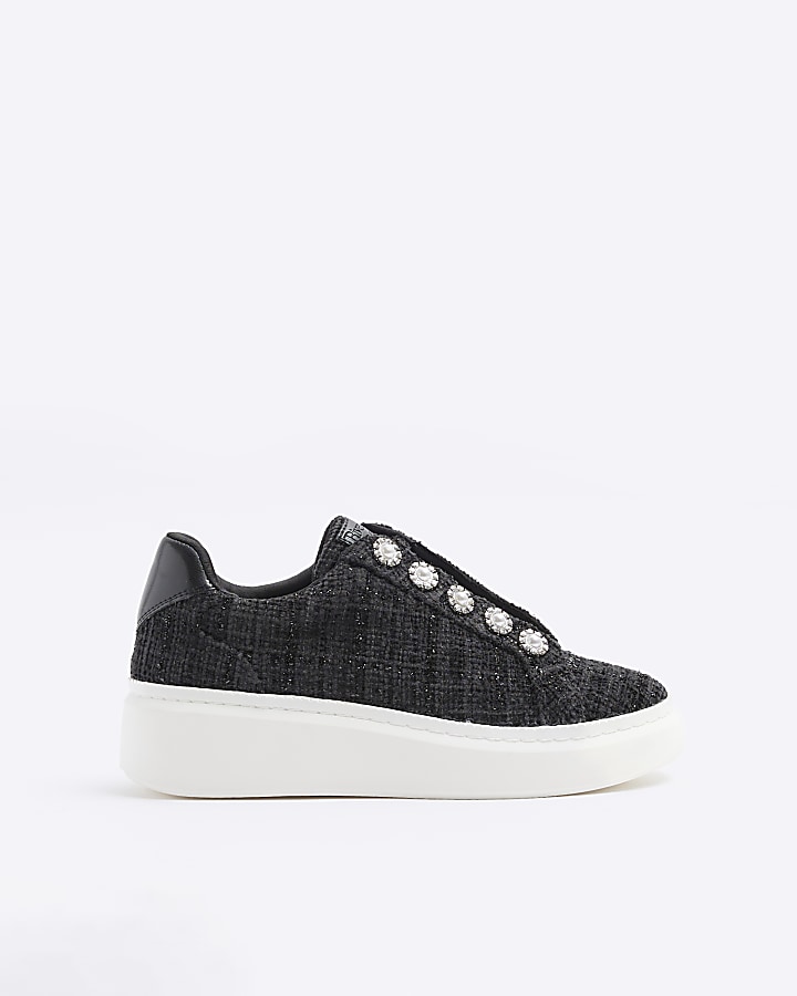 Slip on clearance sneakers with pearls