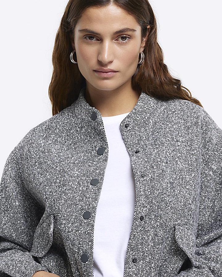 Grey RI Studio wool blend bomber jacket