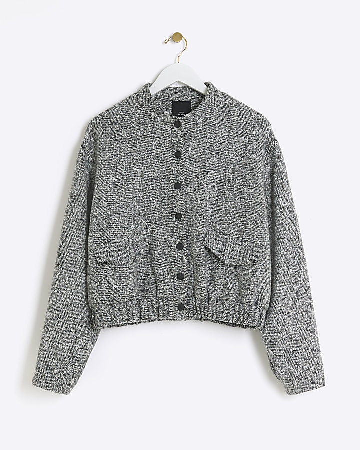 Grey RI Studio wool blend bomber jacket