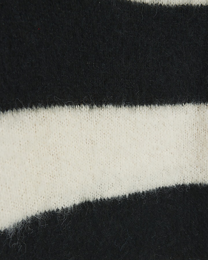 Black knit stripe jumper mini dress