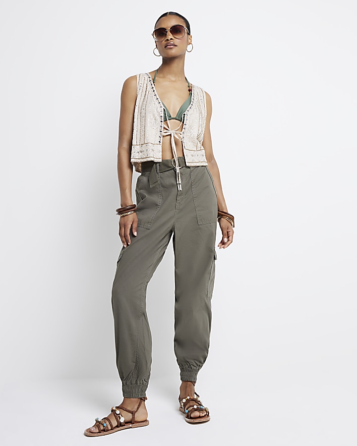 Belted Utility Wide Leg Trouser