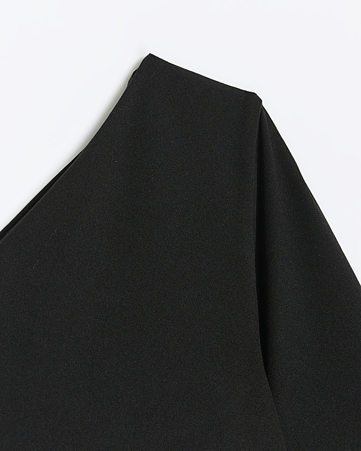 Black cape detail bodycon mini dress