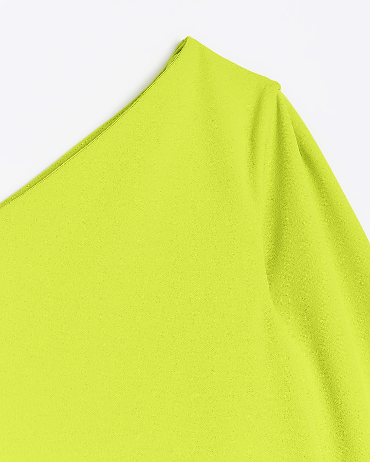 Lime green cape detail bodycon mini dress | River Island