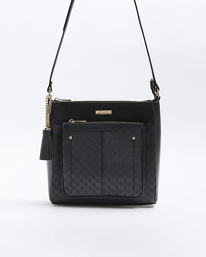 River island black satchel sales bag