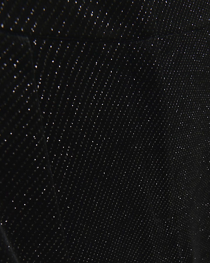 Black velvet sparkle slim trousers