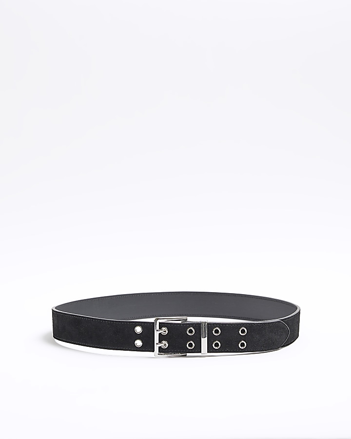 Black double eyelet belt