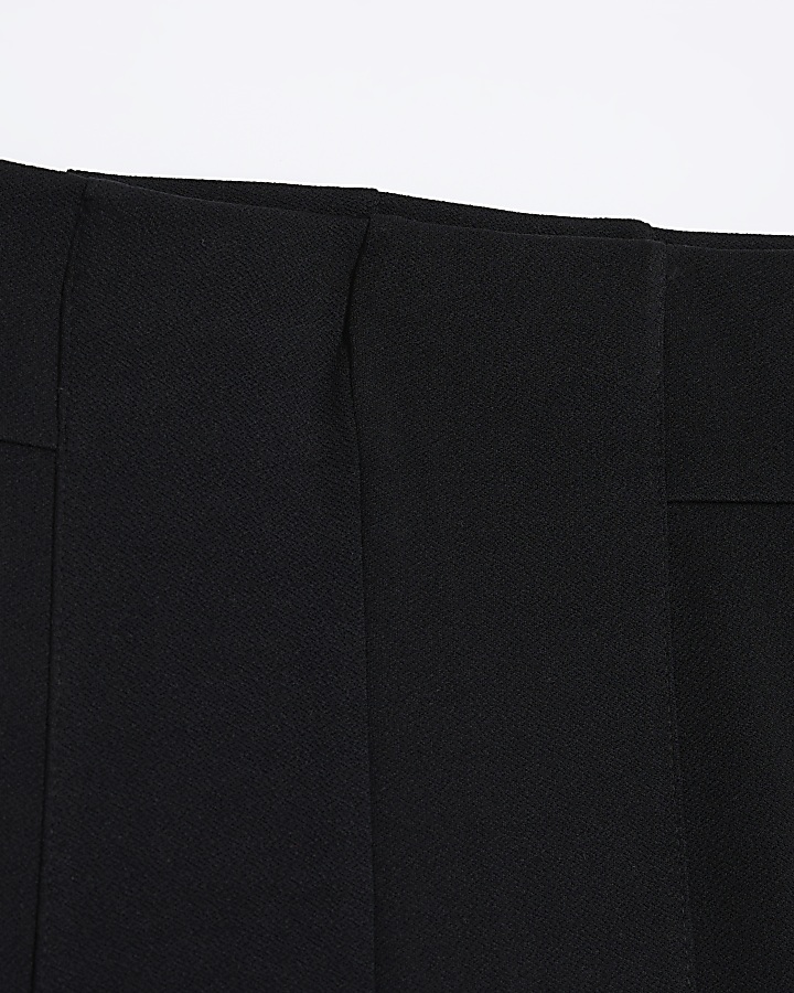 Black stitched wide leg trousers | River Island