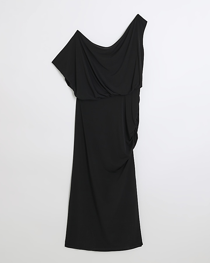 Black Drape Midi Dress