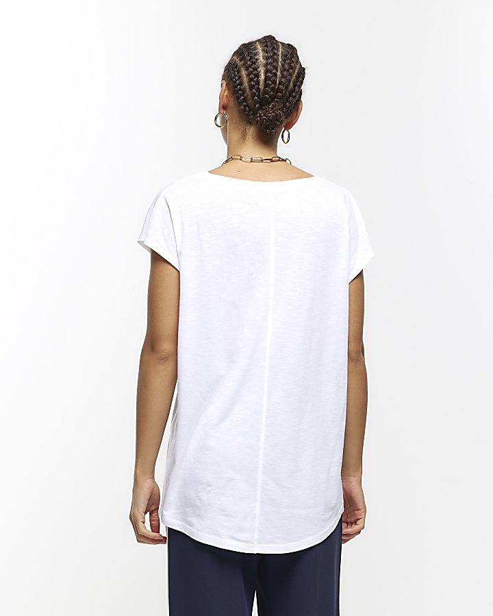 White longline plain t-shirt
