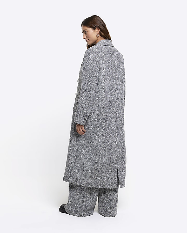 Grey RI Studio smart longline coat River Island