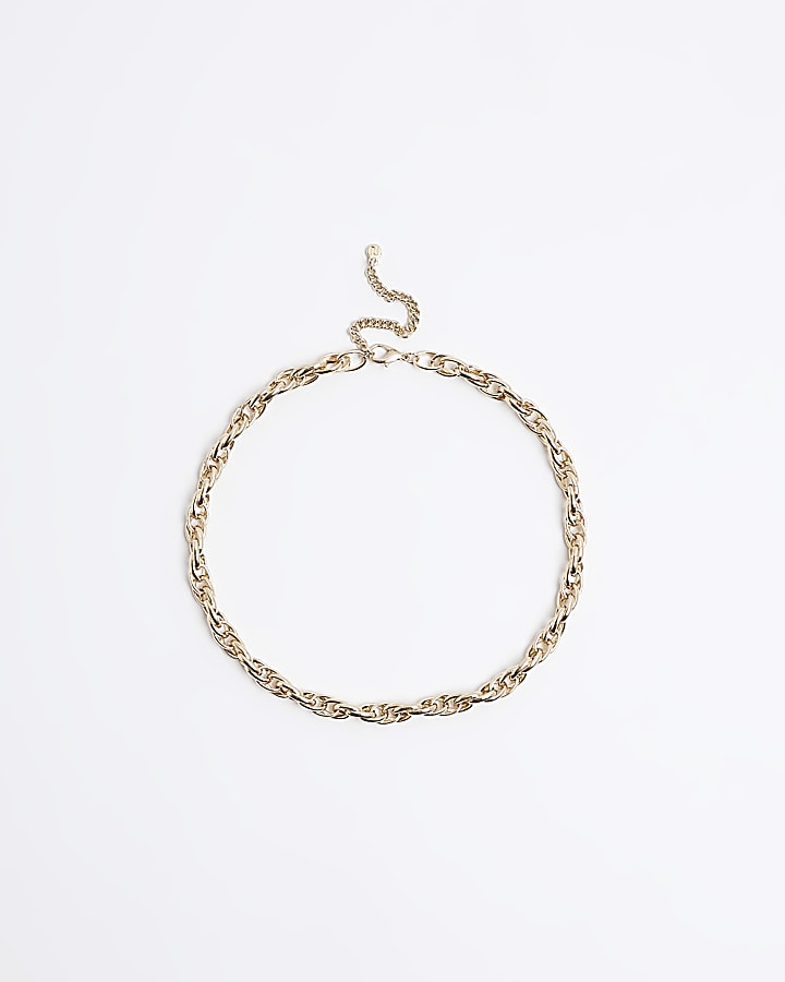 Gold chunky chain link necklace